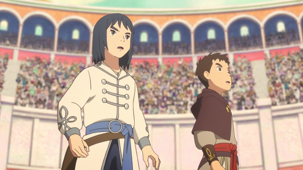 Yuu and Haru in an arena, ninokuni isekai anime