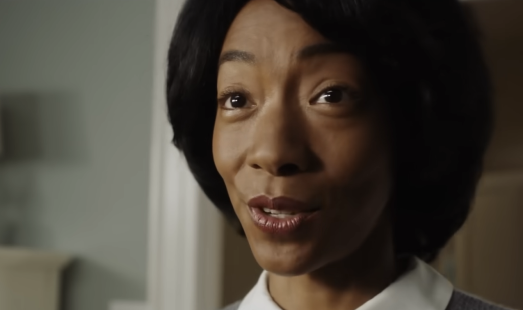 Betty Gabriel with short black hair 