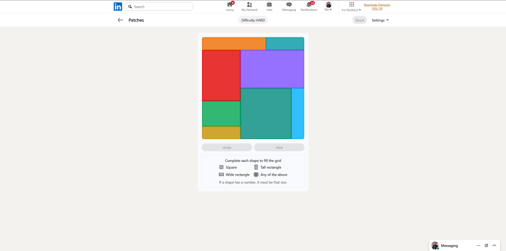 A screenshot of the daily LinkedIn Games.