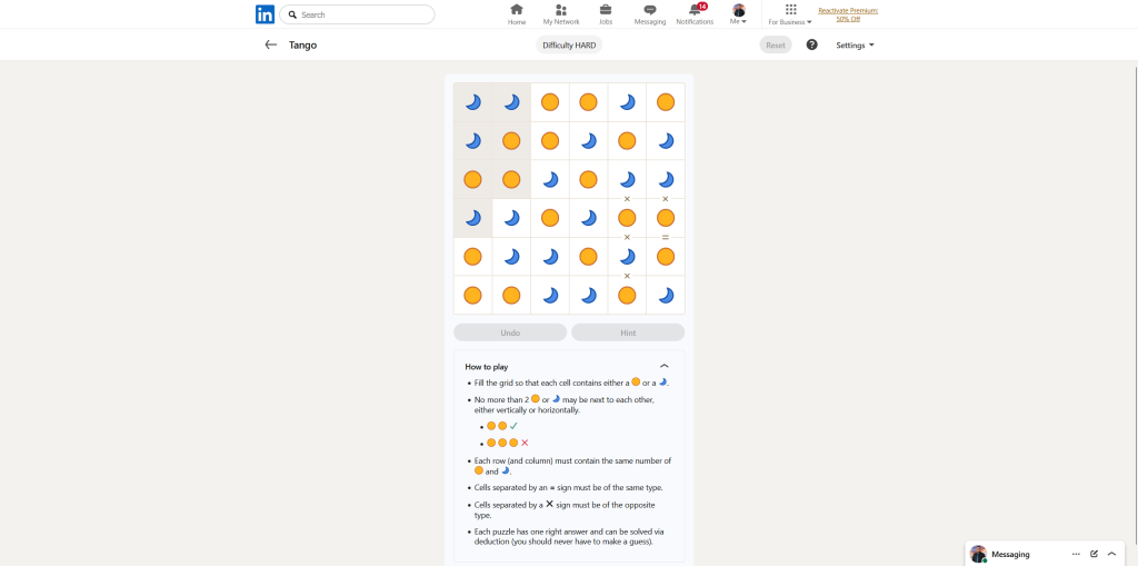 A screenshot of the daily LinkedIn Games.