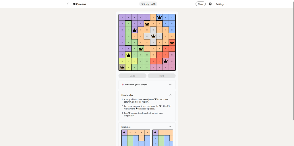 A screenshot of the daily LinkedIn Games.