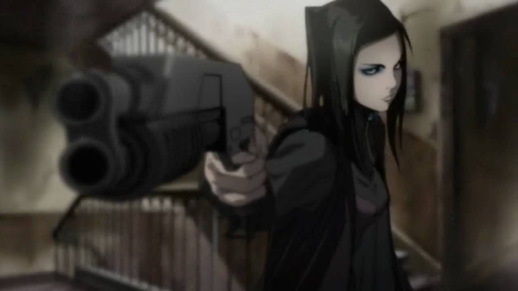 Re-L Mayer with a gun from Ergo Proxy anime. 