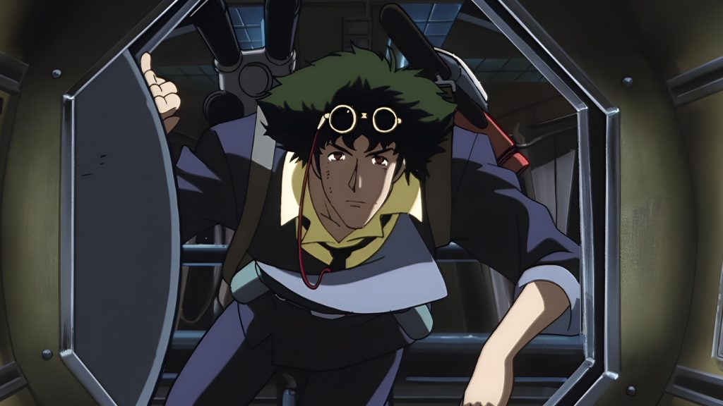 a still shot of Spike Spiegel from Cowboy Bebop