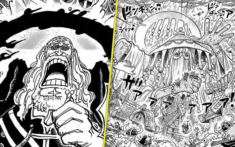 Saint Sommers's reaction over Zaza's appearance in One Piece Chapter 1182.