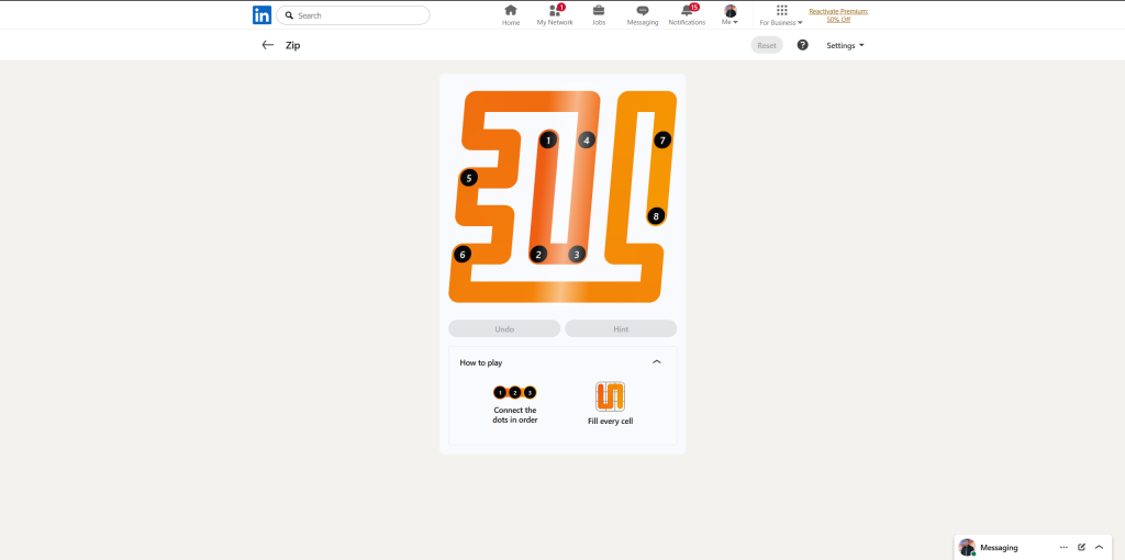 A screenshot of the daily LinkedIn Games.