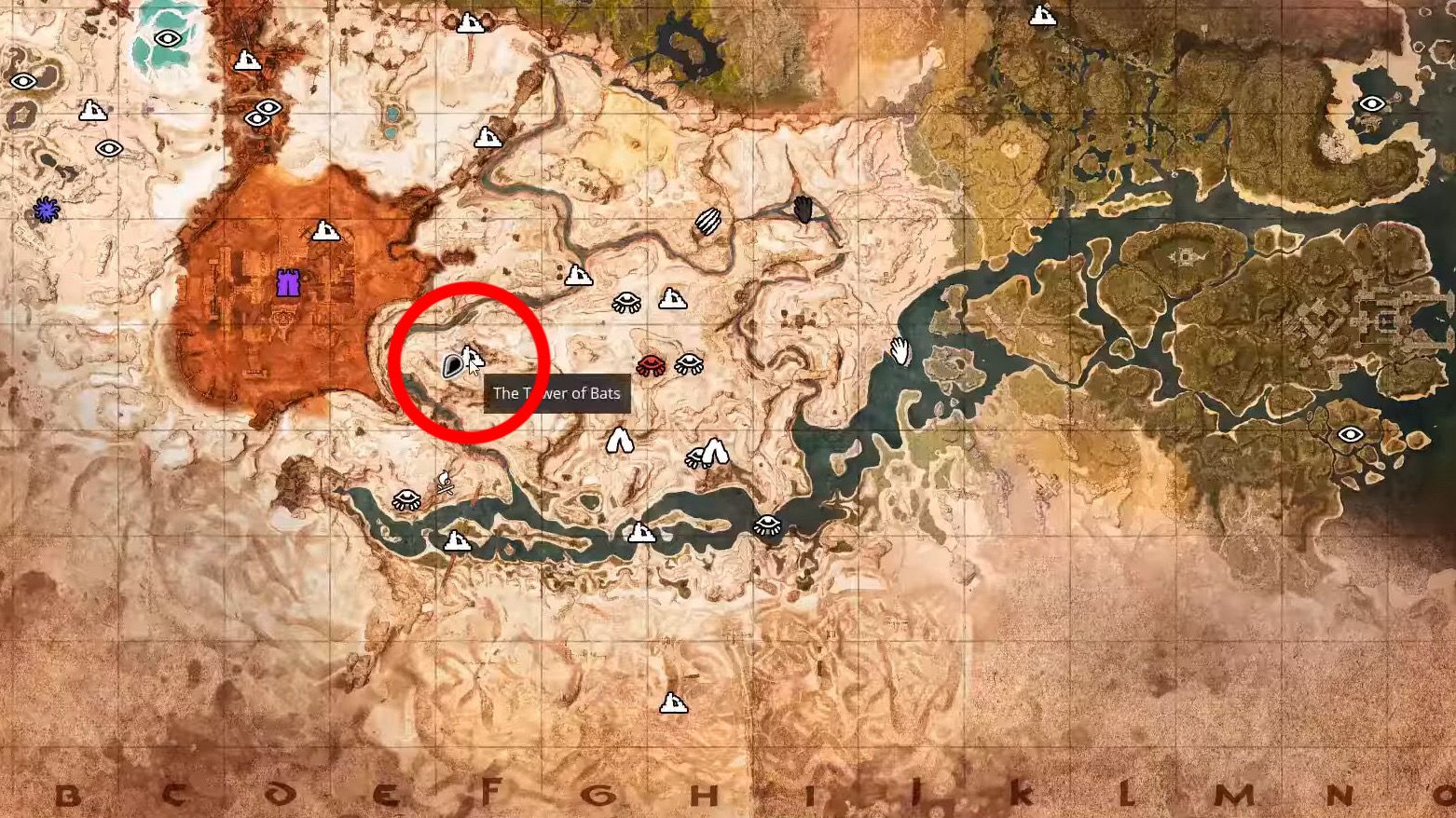 The Tower of Bats Ironstones location in Conan Exiles.
