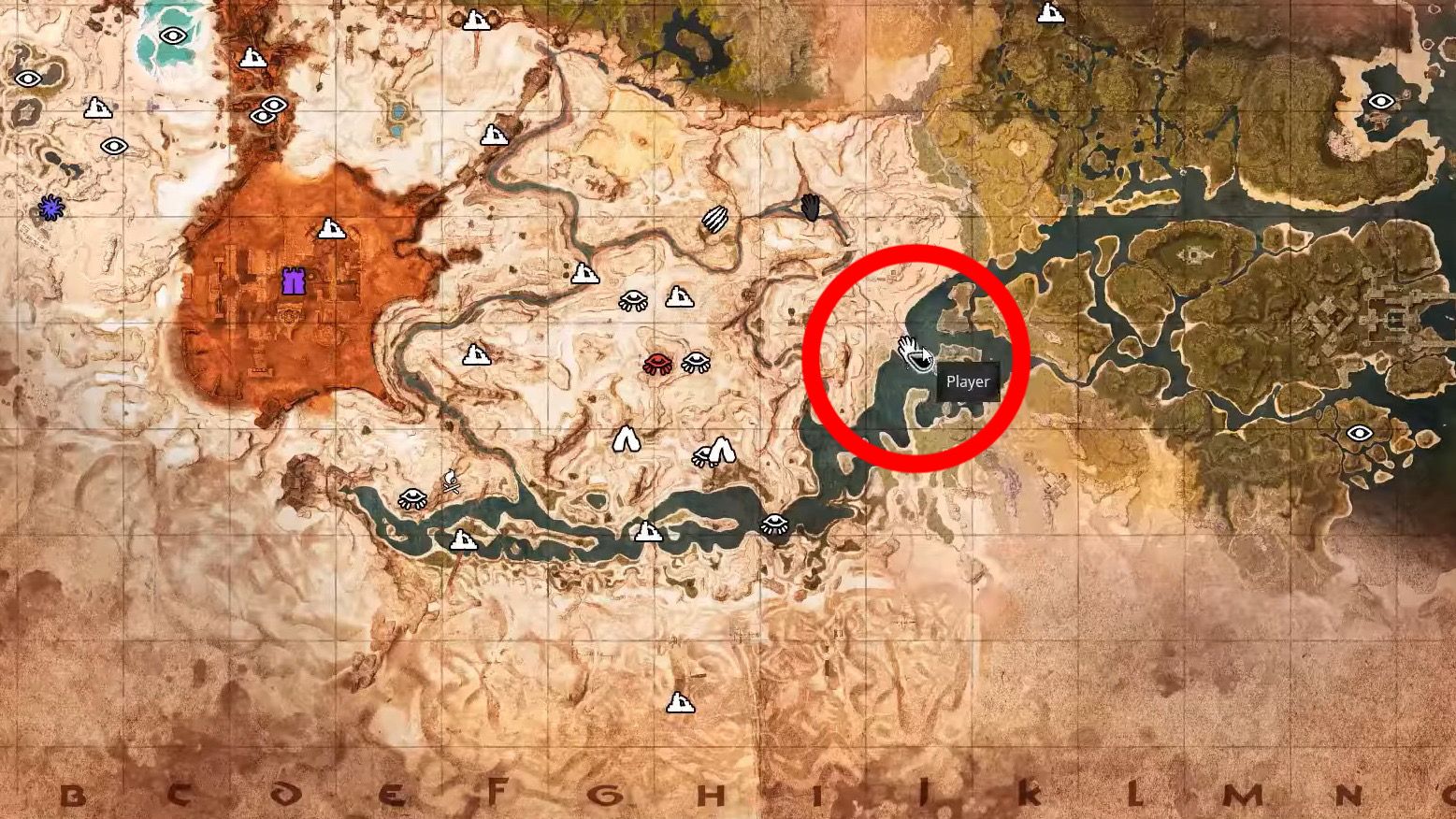 NPC Camp Ironstones location in Conan Exiles.