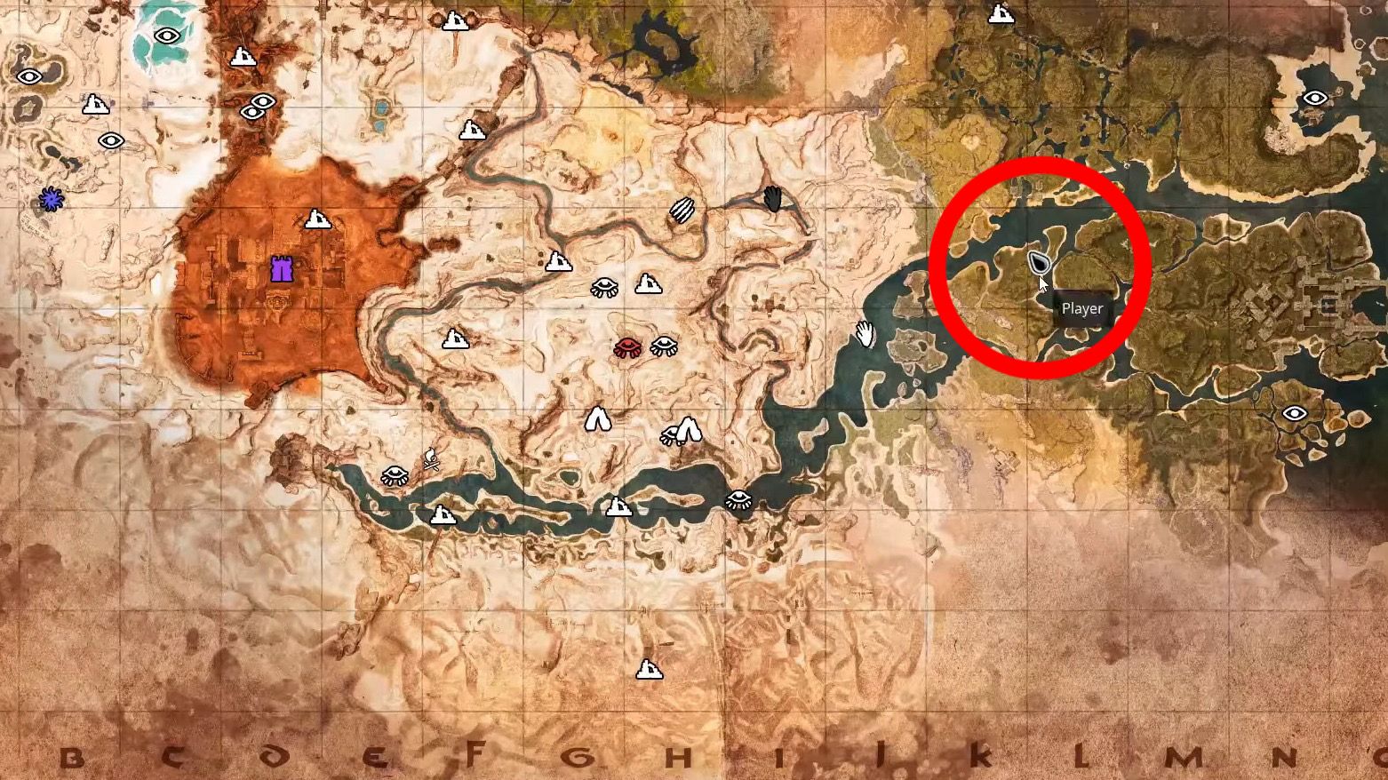 The East Marshes Ironstones location in Conan Exiles.