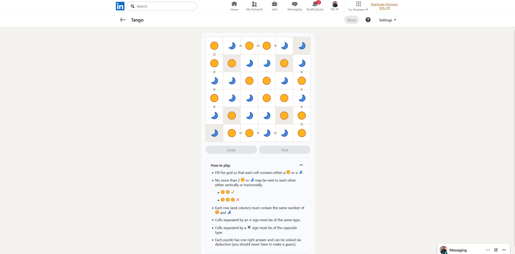 A screenshot of the daily LinkedIn Games.