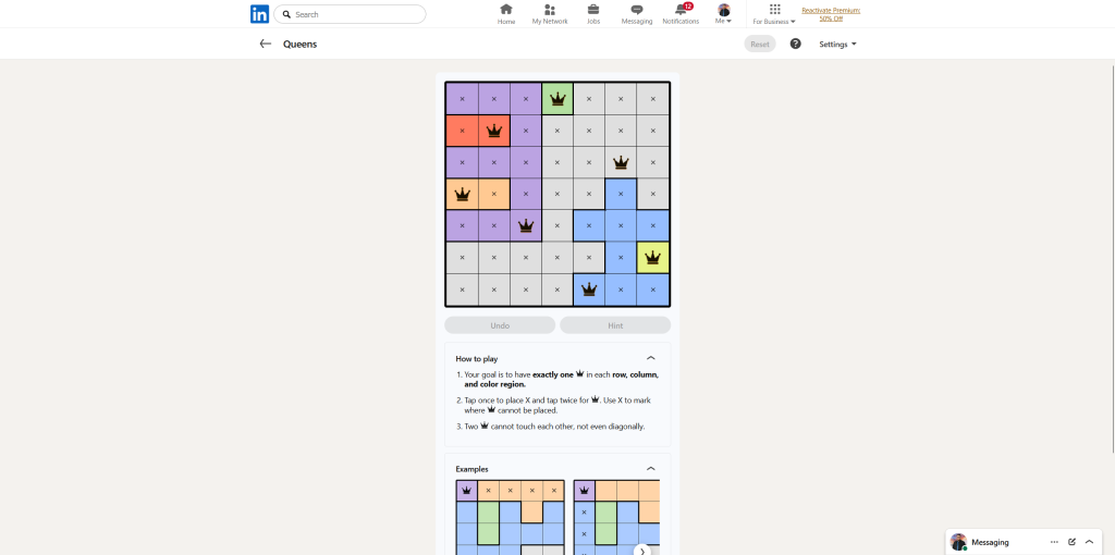 A screenshot of the daily LinkedIn Games.