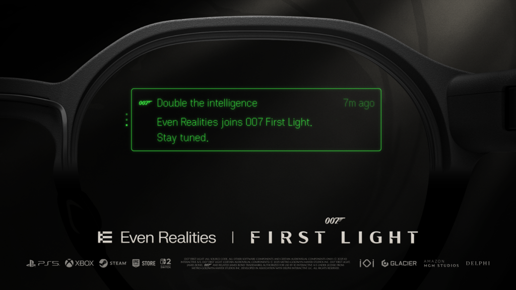 Even Realities x 007 First Light announcement teaser.