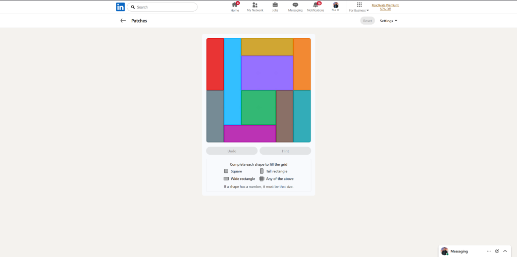 A screenshot of the daily LinkedIn Games.