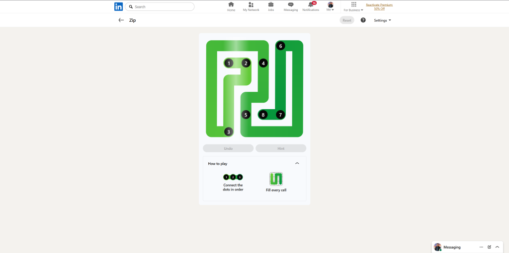 A screenshot of the daily LinkedIn Games.