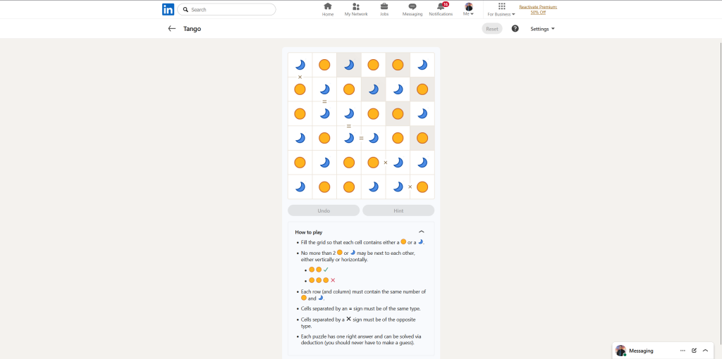 A screenshot of the daily LinkedIn Games.