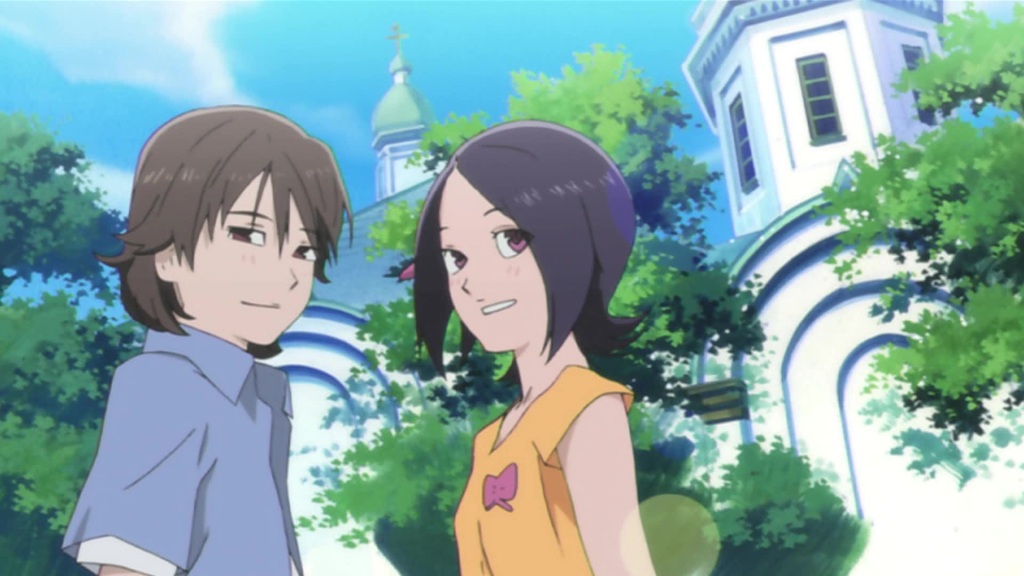 Haruka Kaminogi, the main protagonist, alongside her close friend Yuu.