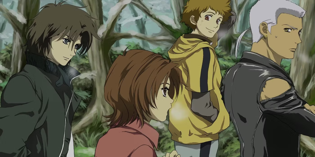 Kiba, Tsume, Toboe, and Hige from Wolf's Rain.