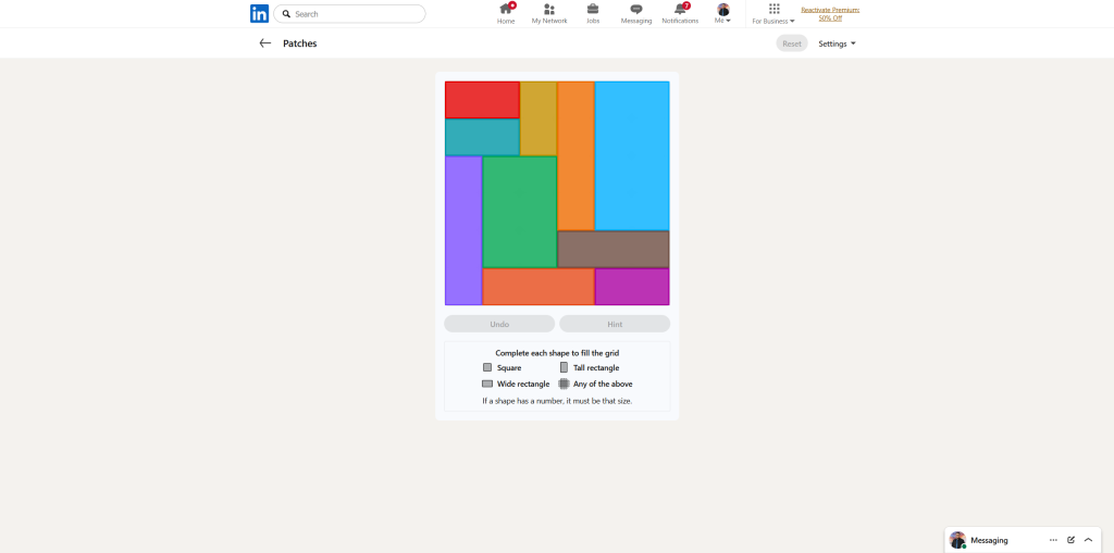 A screenshot of the daily LinkedIn Games.
