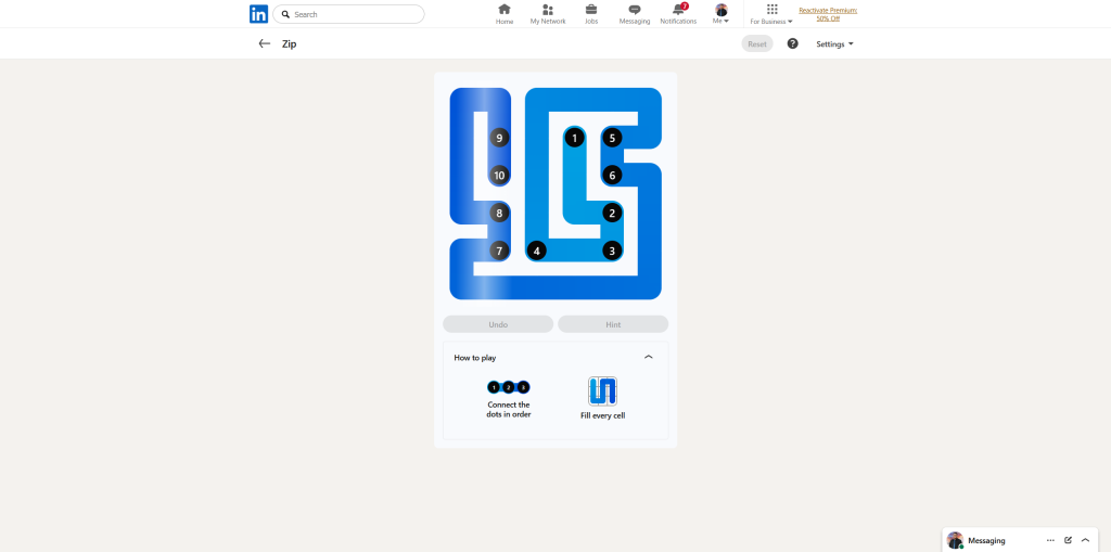 A screenshot of the daily LinkedIn Games.