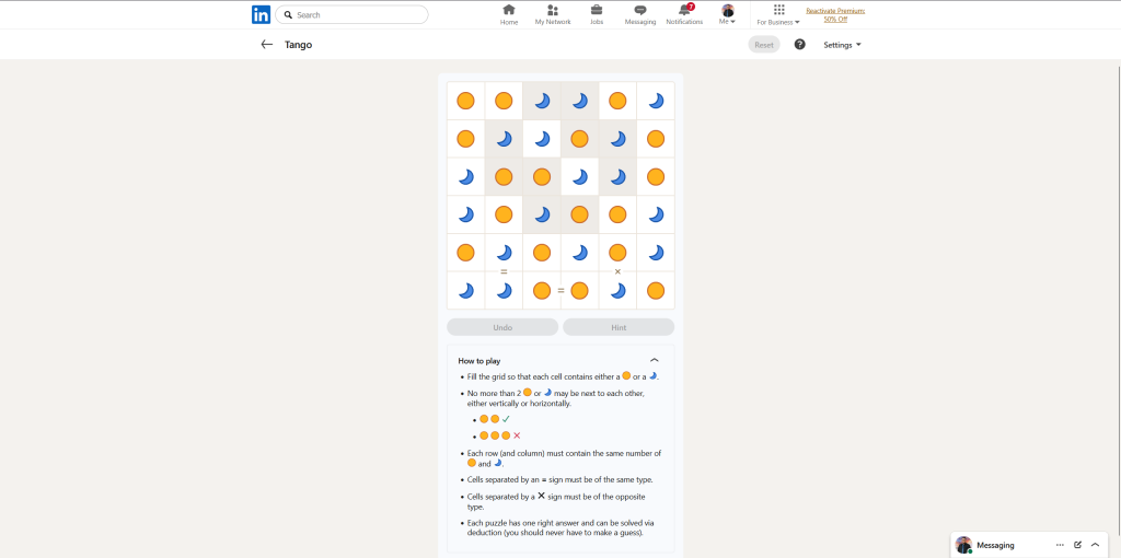 A screenshot of the daily LinkedIn Games.