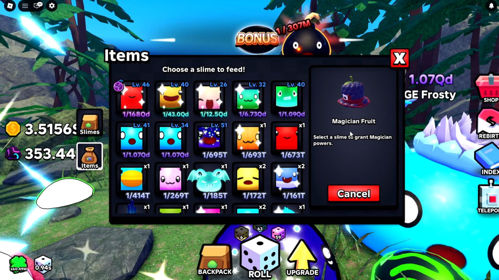 Feeding Fruit in Slime RNG