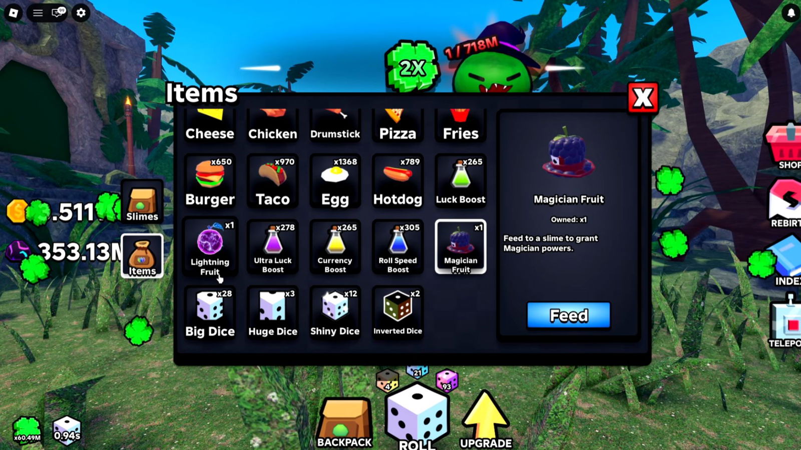 Magician Power Fruit in Slime RNG