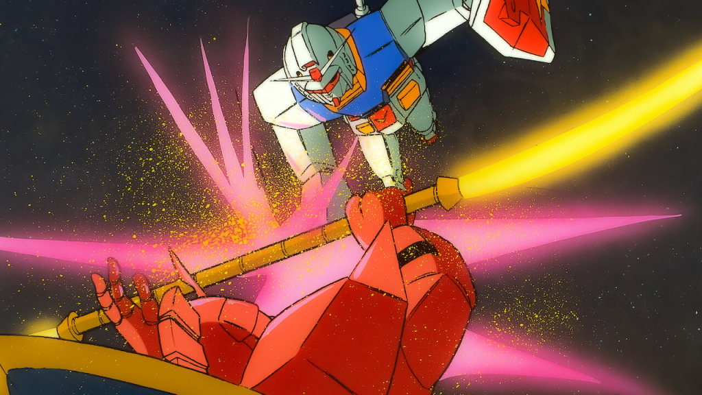 Amuro Ray piloting the RX-78-2 Gundam in Mobile Suit Gundam III.