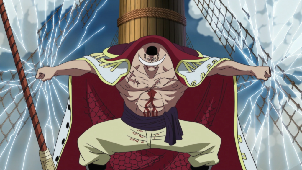 Whitebeard possesses the Gura Gura no Mi (Tremor-Tremor Fruit), a Paramecia-type Devil Fruit that allows him to generate powerful shockwaves and earthquakes.