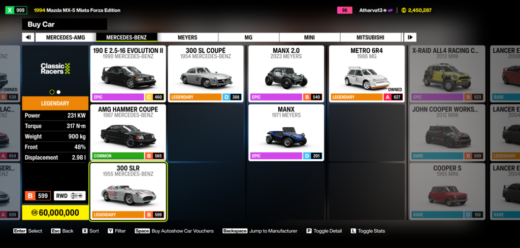 An in-game screenshot from Forza Horizon 6.