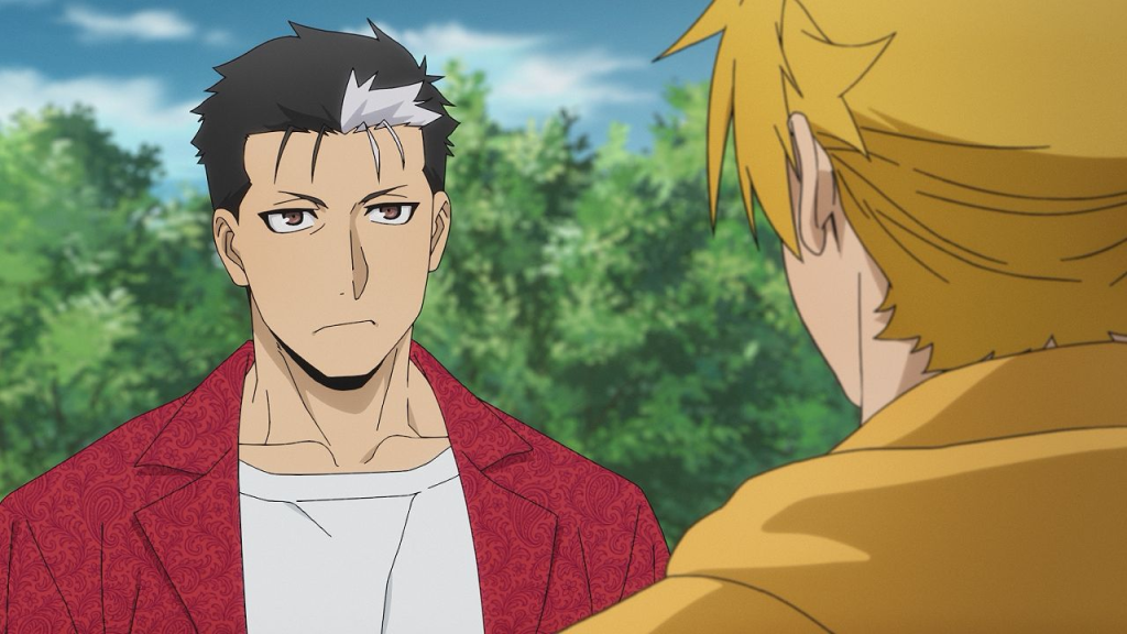 Dera arrives at Kagemori mansion to pick up Yuru in Daemons of the Shadow Realm Episode 7. 