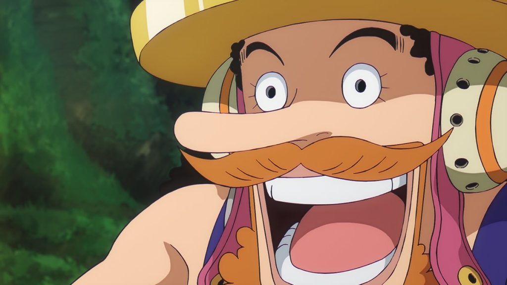 Usopp gets excited after finally reaching Elbaf in One Piece. 