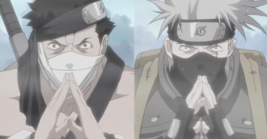 a still from the naruto anime episode 9