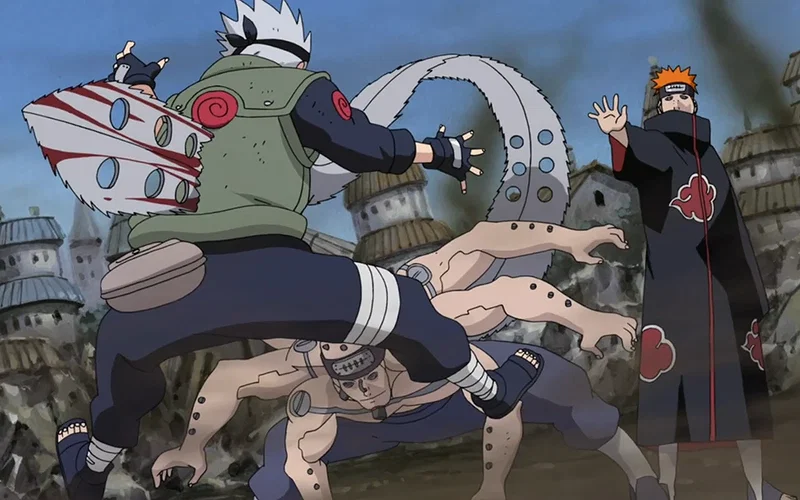 Pain vs Kakashi from Naruto Shippuden.
