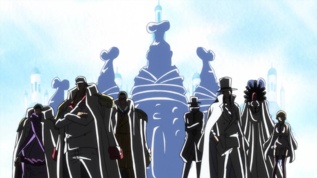 Celestial Dragons (World Nobles) and the God's Knights in the anime One Piece.