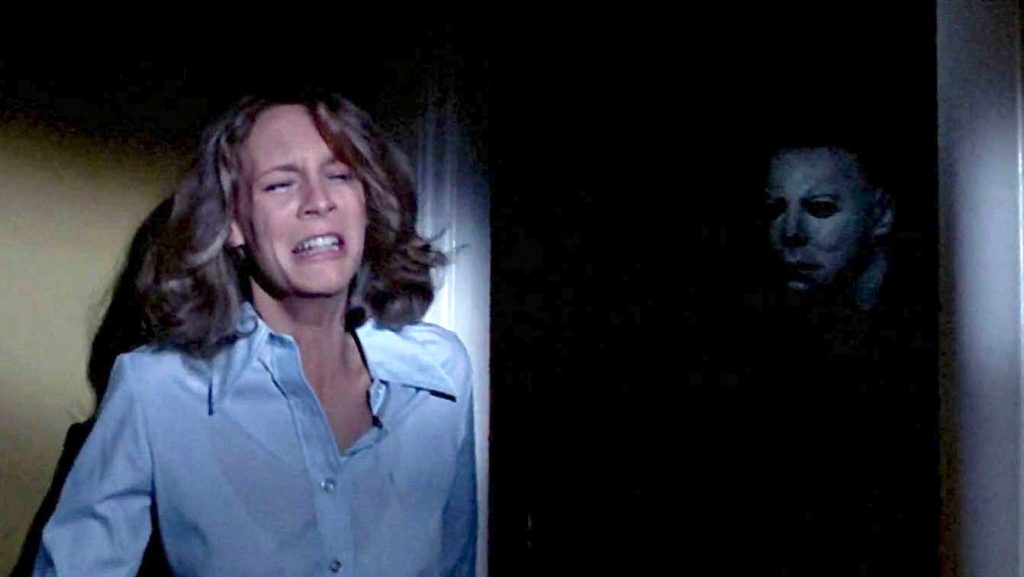 Jamie Lee Curtis with Michael Myers