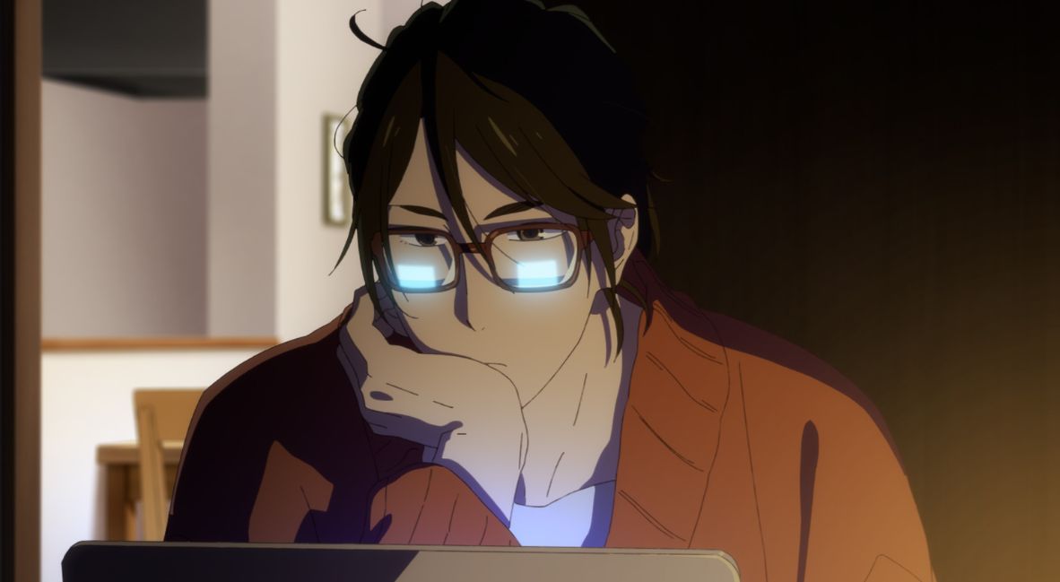 makio writes her novel in the anime
