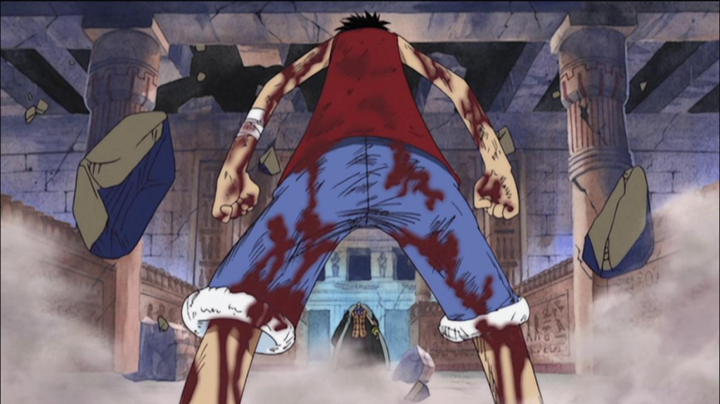 Luffy defeated Crocodile by using his own blood to bypass Crocodile's Logia-type sand abilities, which were normally resistant to physical attacks.
