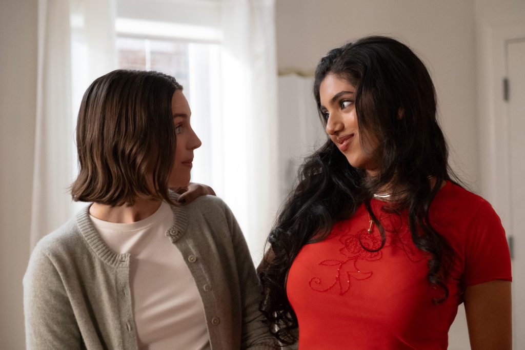 (L-R) AJ (Ella Hunt) and Abby (Avantika) in Not Suitable For Work