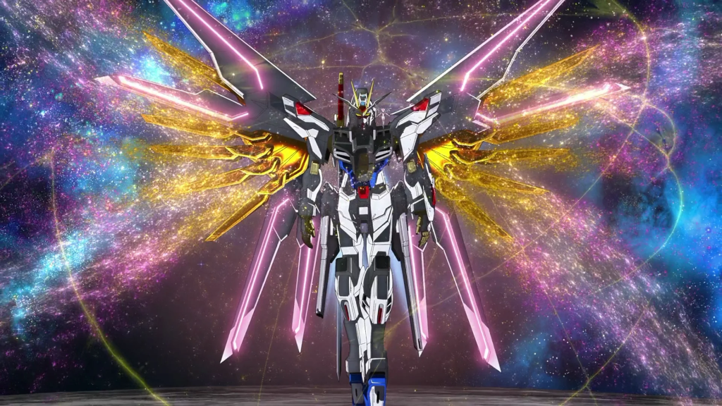 Mighty Strike Freedom Gundam from the 2024 anime film Mobile Suit Gundam SEED Freedom.