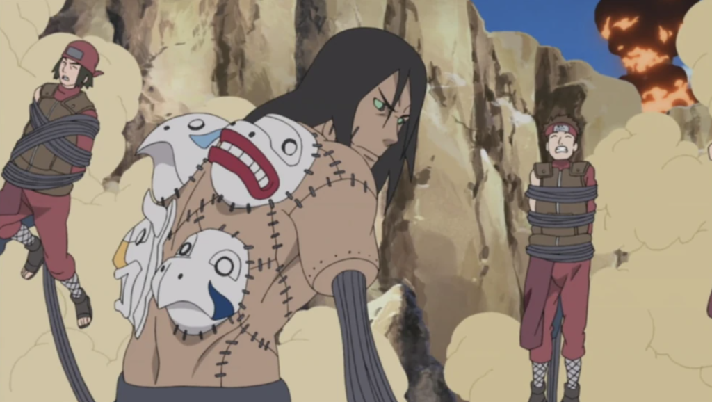 This is Kakuzu, a member of the Akatsuki organization from the Naruto anime series