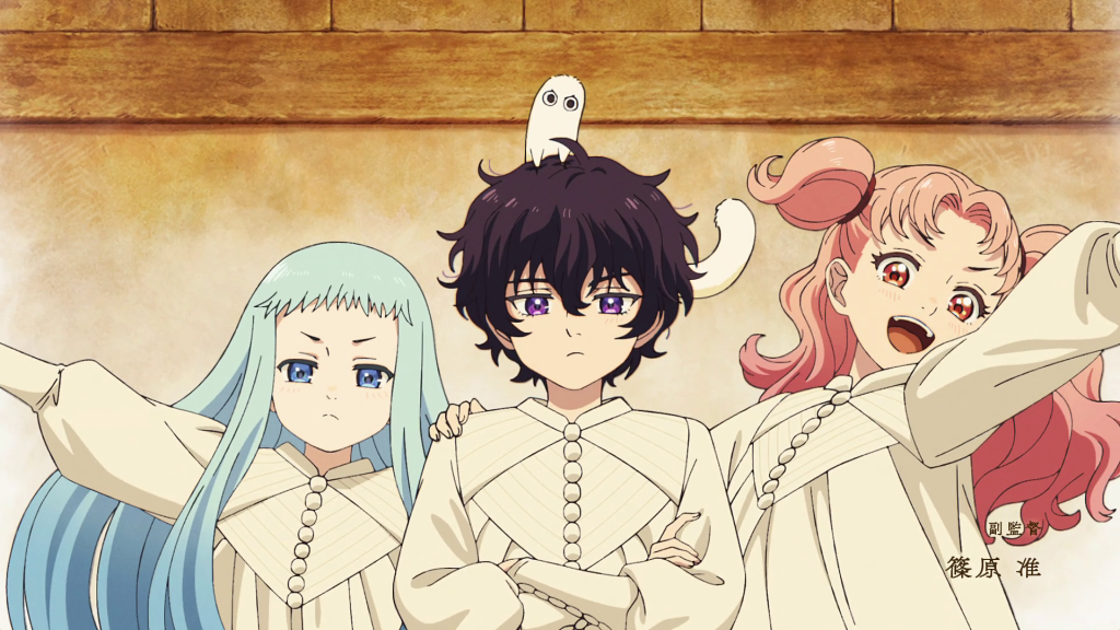 Richeh, Agott, and Tetia from the opening of witch hat atelier anime