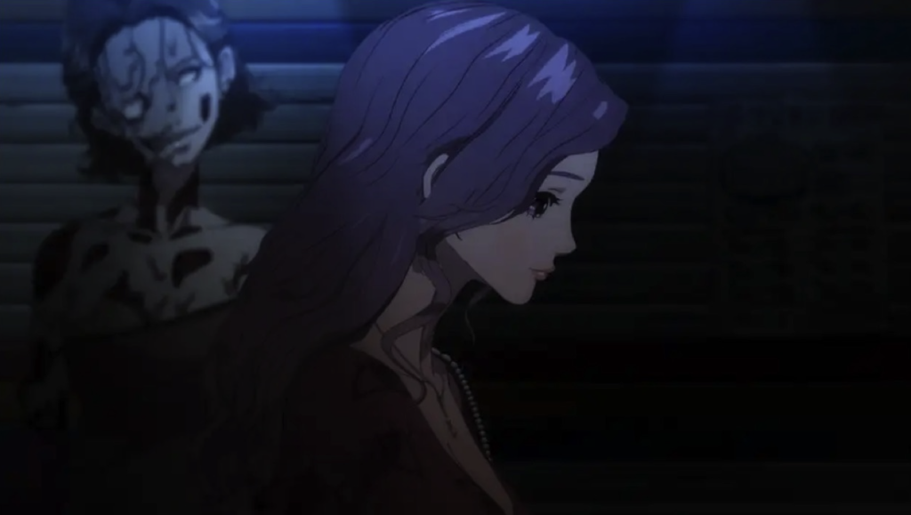 This image is from the 2020 South Korean animated horror film Beauty Water and it depicts a scene featuring characters focused on extreme beauty standards and plastic surgery