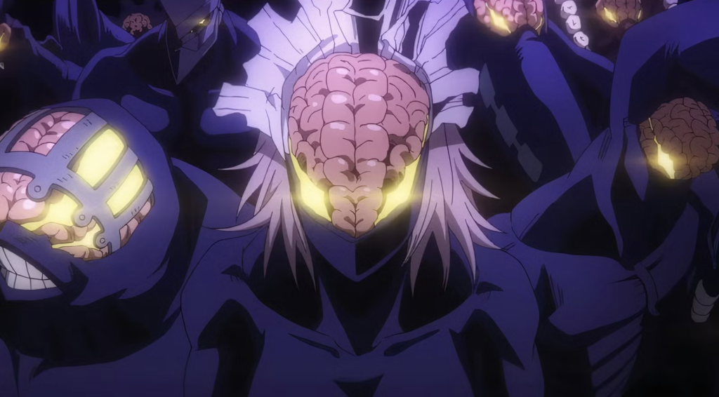 This image features High-End Nomus from the anime My Hero Academia and these bio-engineered creatures are created from human corpses and modified to have multiple quirks