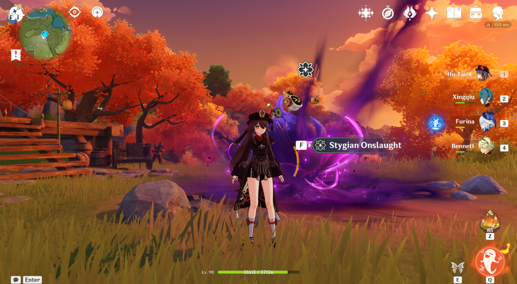 An in-game screenshot of the Genshin Impact Stygian Onslaught mode.