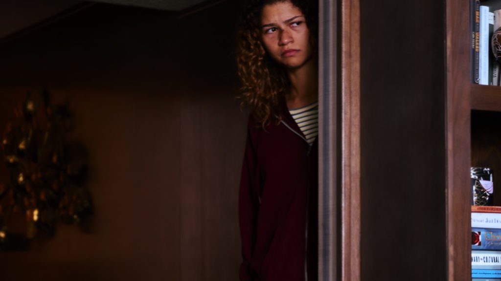 Zendaya in a still from Euphoria
