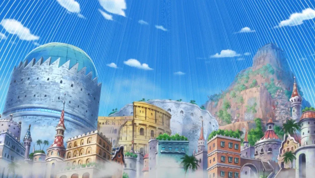 Dressrosa under Bird Cage of Doflamingo
