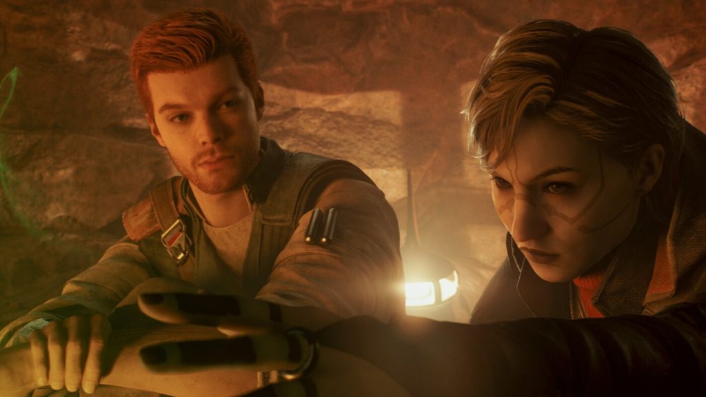 Cal and Merrin in Star Wars game, Jedi Survivor.