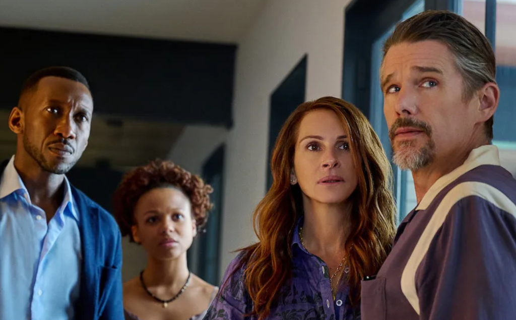 Mahershala Ali, Myha'la, Julia Roberts and Ethan Hawke in a still from leave the world behind
