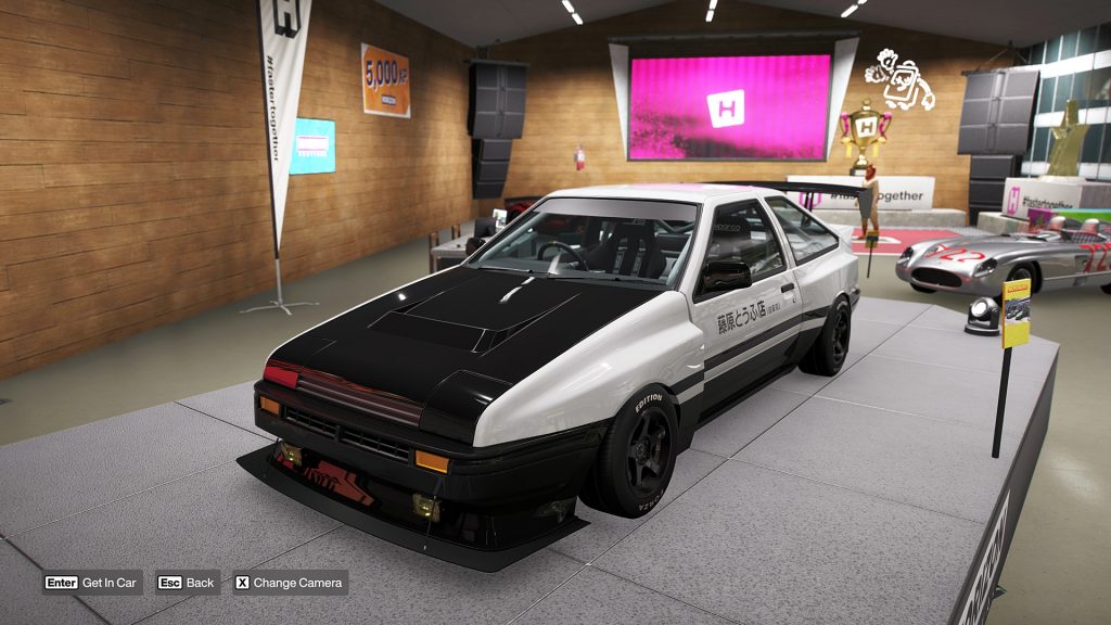 Forza Horizon 6 garage display featuring the Toyota AE86 Trueno GT-APEX Forza Edition.