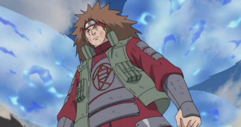 This image features Choji Akimichi from Naruto Shippuden and he is depicted in his Butterfly Mode, where he utilizes chakra to manifest large wings