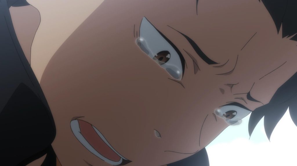 Subaru crying in front of Echidna